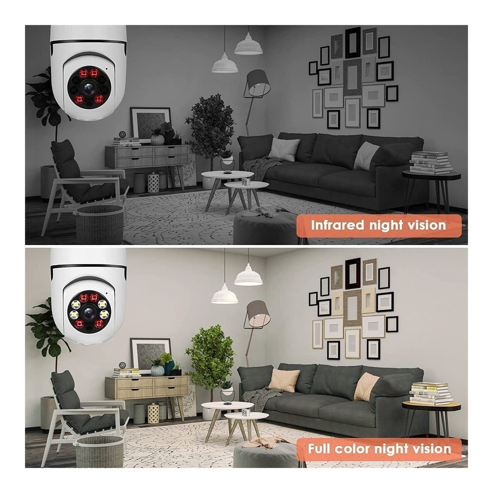 2pcs 5g Wifi Lâmpada Prova D'água Câmera Segurança 1080p - Imagem 5