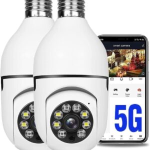 2pcs 2.4ghz E 5g Wifi Lâmpada Câmera De Segurança 1080p