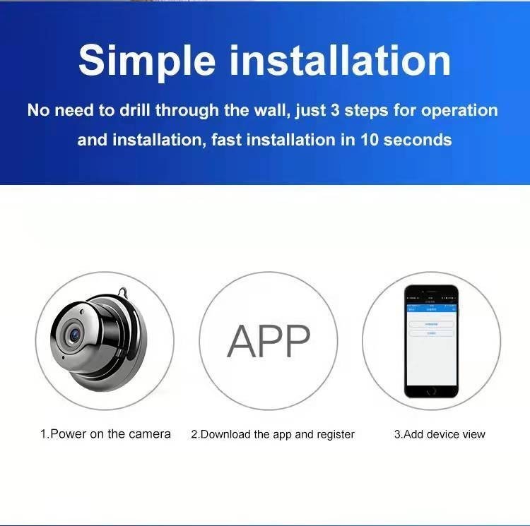 Mini Câmera Ip Wifi Conexão V380 Hd 1080p Infravermelho - Imagem 9