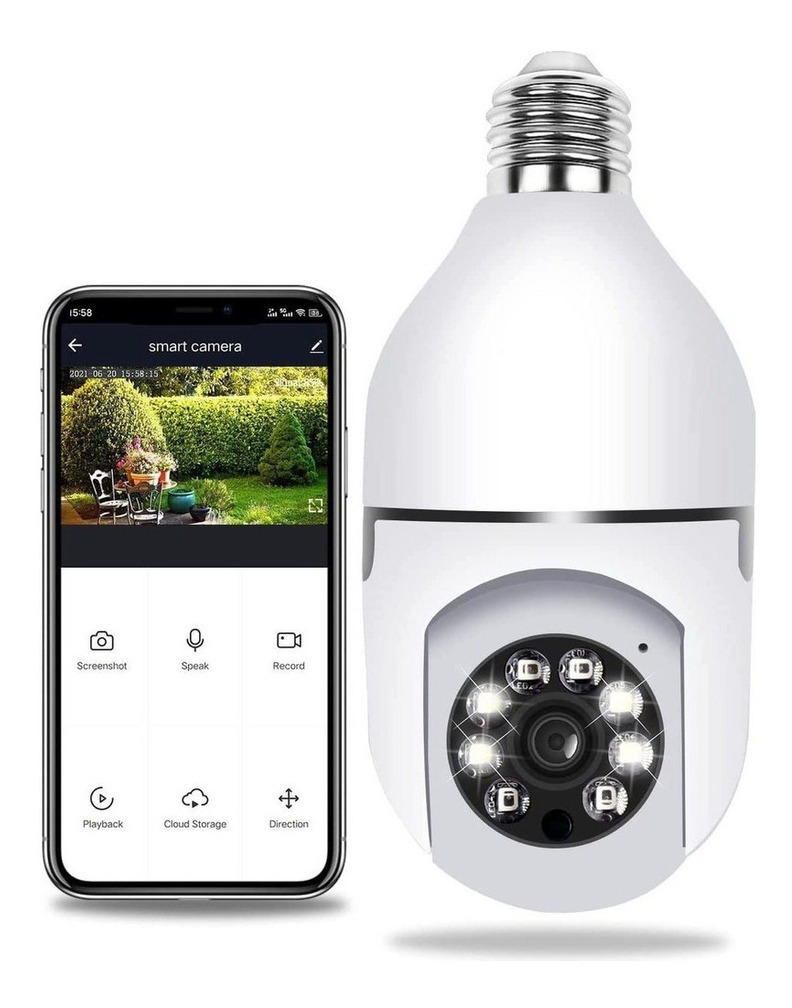 2pcs 2.4ghz E 5g Wifi Lâmpada Câmera De Segurança 1080p - Imagem 2