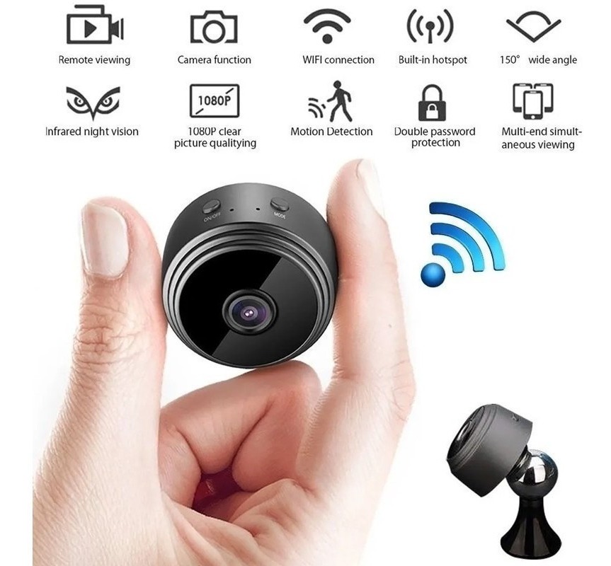 Mini Câmera Escondida Espiã Wifi Infravermelho Ip 1080p
