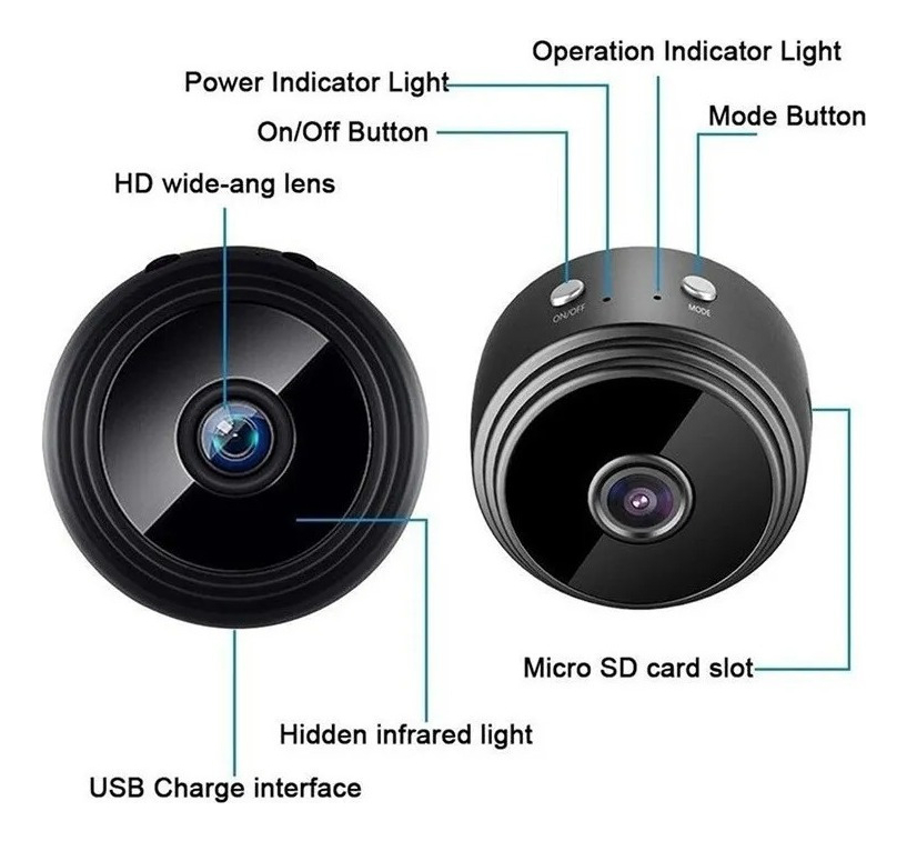 2pcs Espia Segurança Hd Wireless Mini Micro Camera - Imagem 10