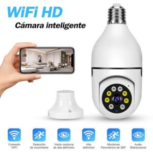 Minicámara Segurança Wifi Exterior Ampolleta Camara 360