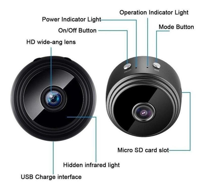 Wifi Câmera Espiã 3,5 Cm Ímã 1080p Drone Android Seguran - Imagem 6