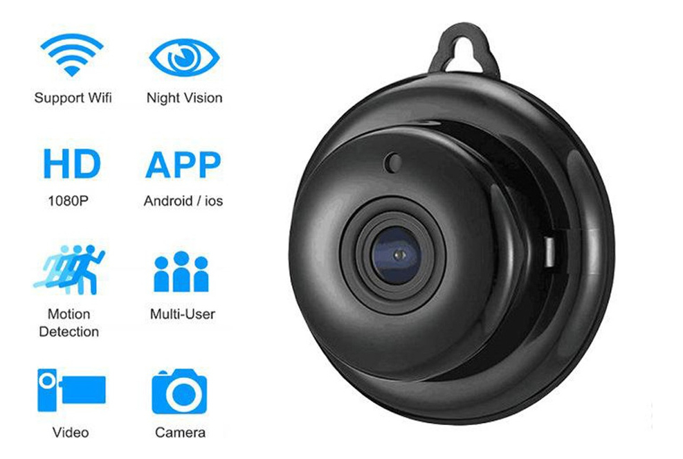 Mini Câmera Espiã Com Infravermelho Wifi Visão Noturna