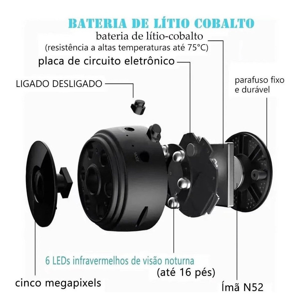 Mini Câmera De Segurança Wifi Externa Micro Espia Tempo Real - Imagem 3