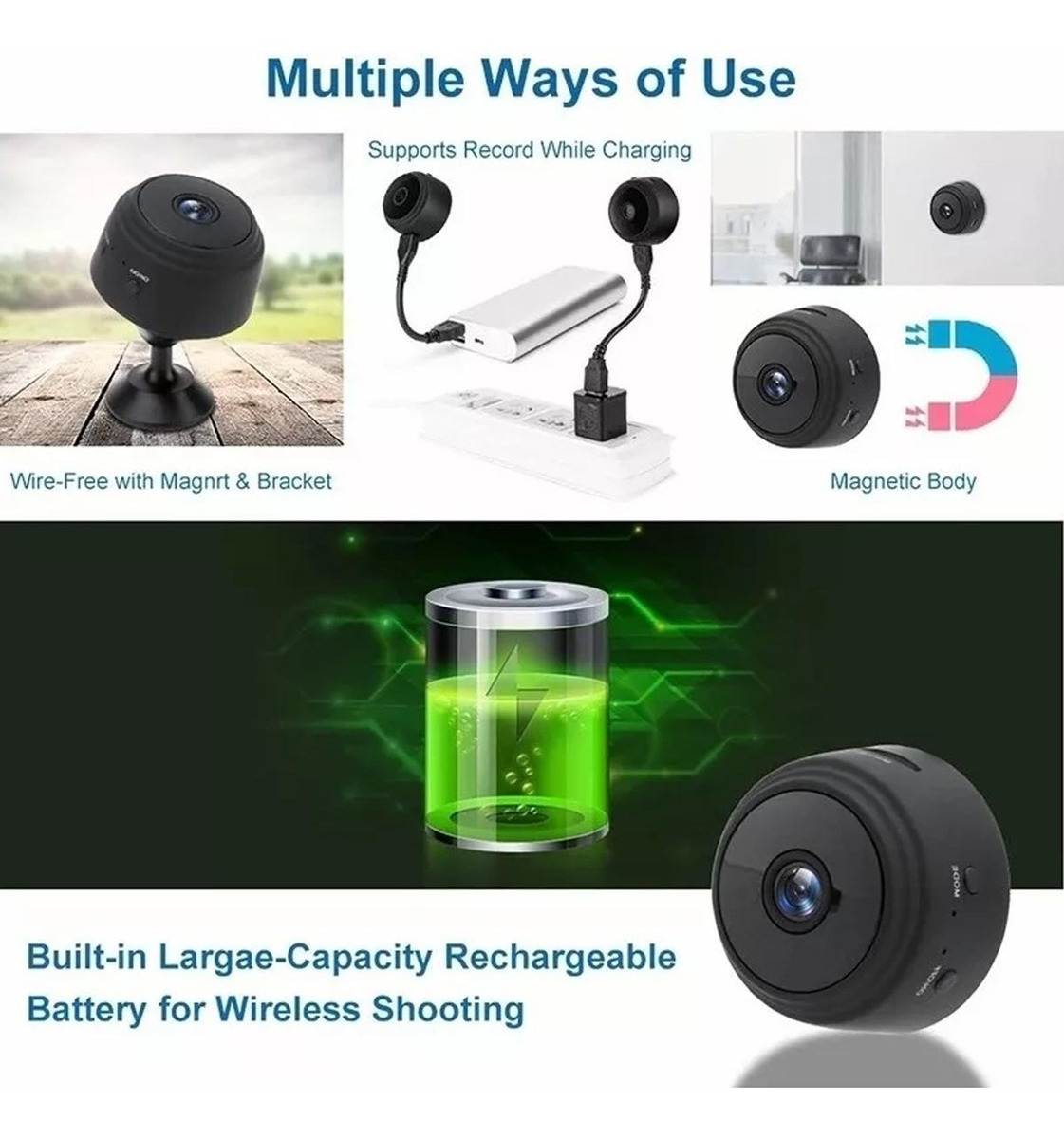 Mini Câmera 1080p Hd Wifi Ip Câmera Doméstica De Vigilância - Imagem 6