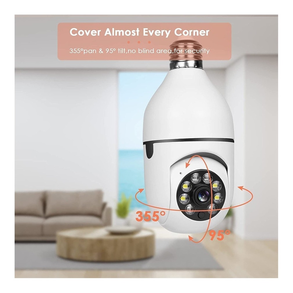 2pcs 5g Wifi Lâmpada Prova D'água Câmera Segurança 1080p - Imagem 3