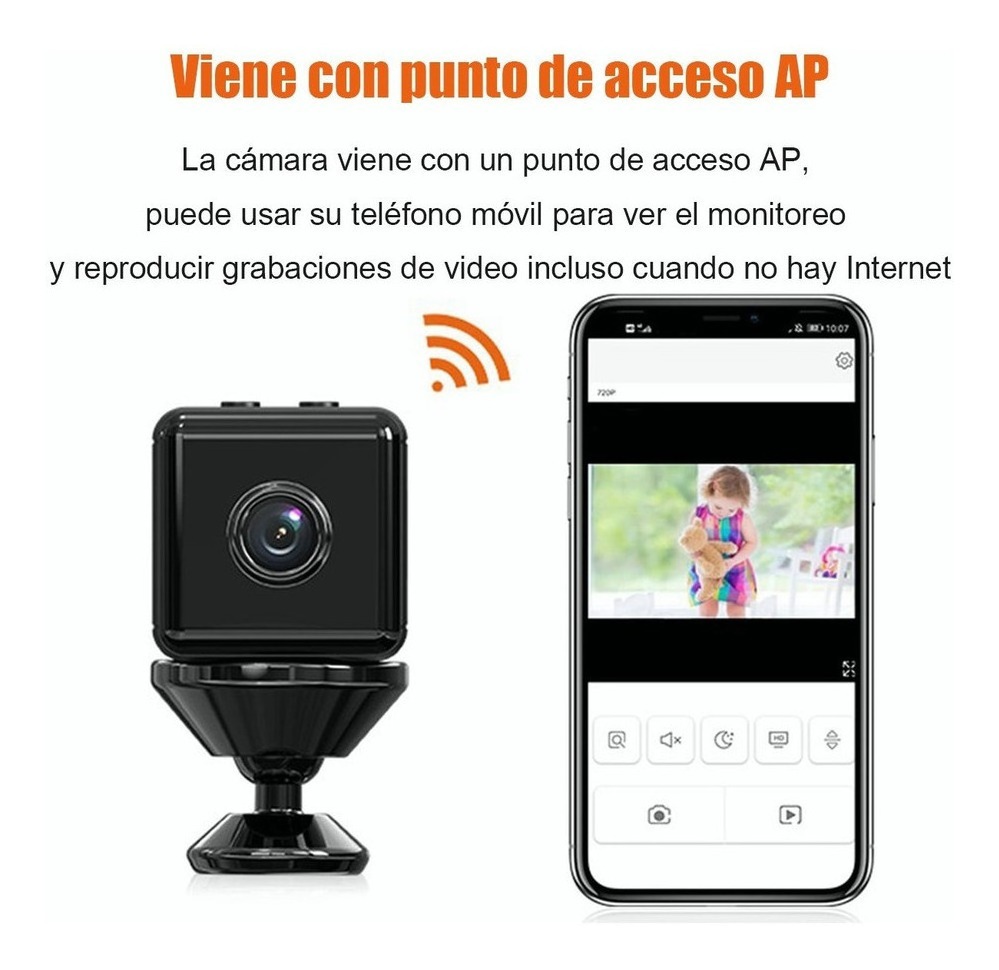 Mini Câmera 1080p Wifi Hd, Câmera De Vídeo De Detecção - Imagem 2