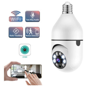 Câmera Ip Lâmpada De Segurança Wifi Espia Panorâmica 360
