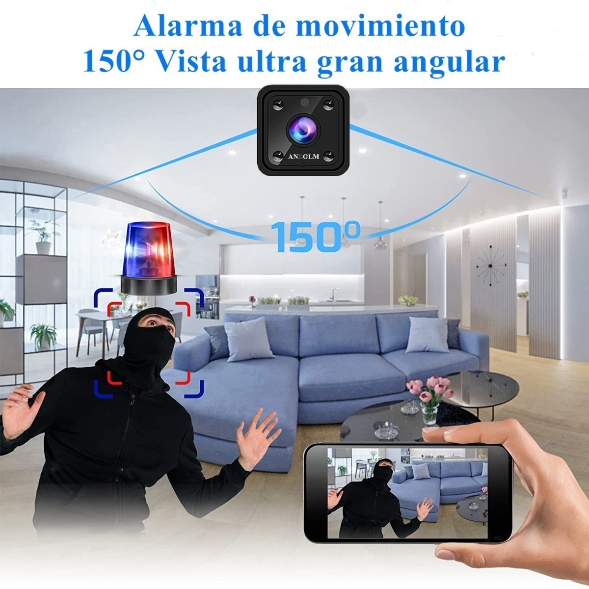 2 Peças De Mini Câmera Espiã Wifi Hd 1080p Com Visão Noturna - Imagem 3