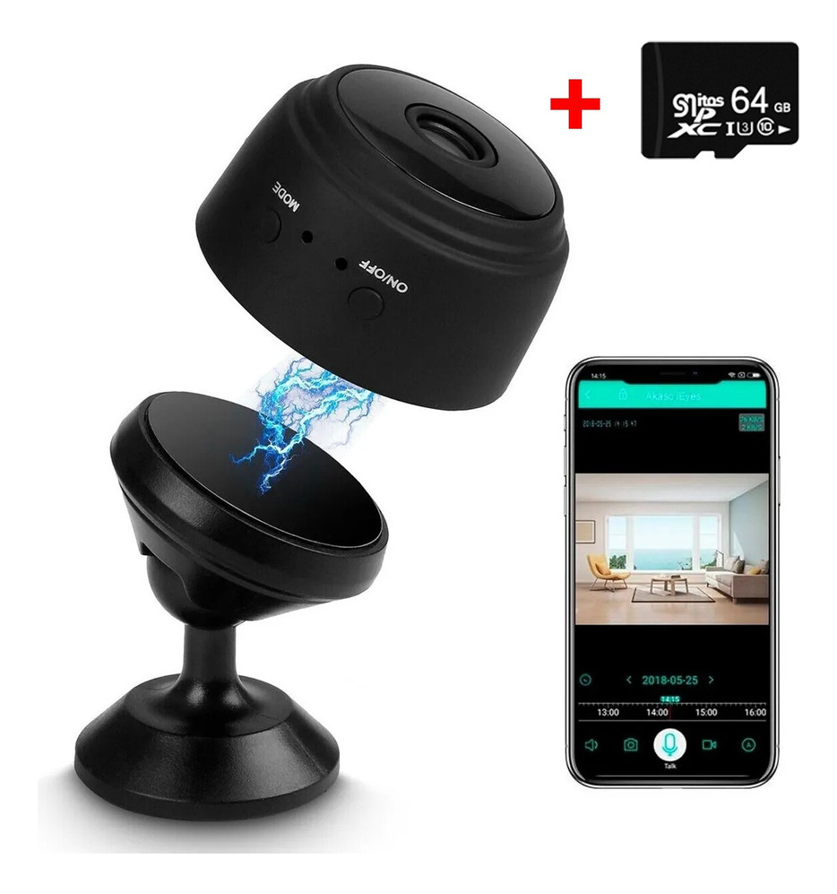 Mini Spy Camera Hd Detecta Movimento Micr +cartão De Memória