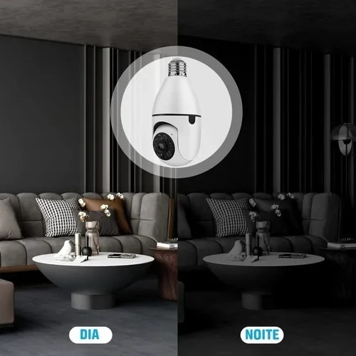 Câmera Ip Lâmpada Espiã 360 Wifi Alarme E Sensor De Presença - Imagem 7