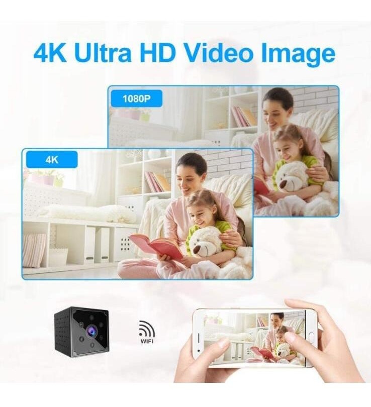 4k Hd Wifi Câmera Escondida Mini Câmera Sem Fio Espião - Imagem 2