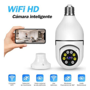 Minicámara Segurança Wifi Exterior Ampolleta Camara 360