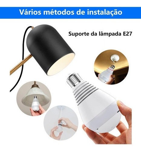Camera Ip Lampada Segurança 360 Visão Noturna Espia Wifi Hd - Imagem 9
