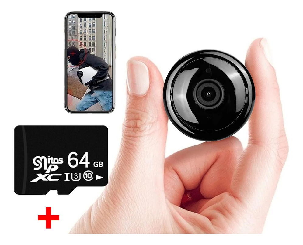 Mini Câmera Espiã Com Infravermelho Wifi Visão Noturna+ca