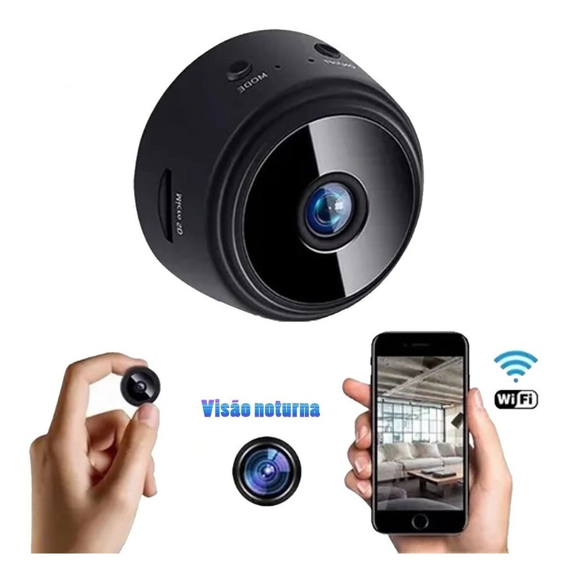 Mini Câmera Espia Escondidas Câmera Wifi Externa 1080p Hd