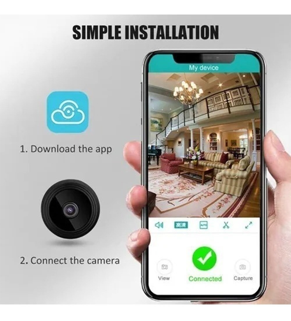 Mini Micro Câmera Monitoramento Espia Segurança Hd Wireless - Imagem 6