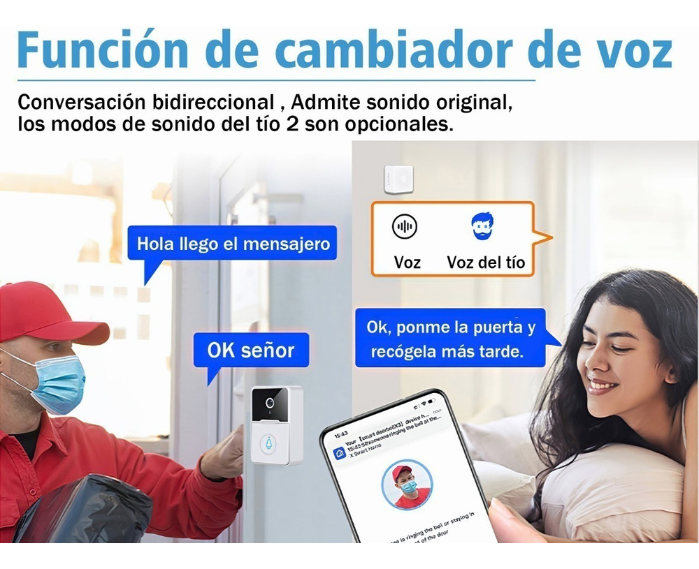 Câmera De Campainha De Vídeo Sem Fio Visual Smart Security - Imagem 2