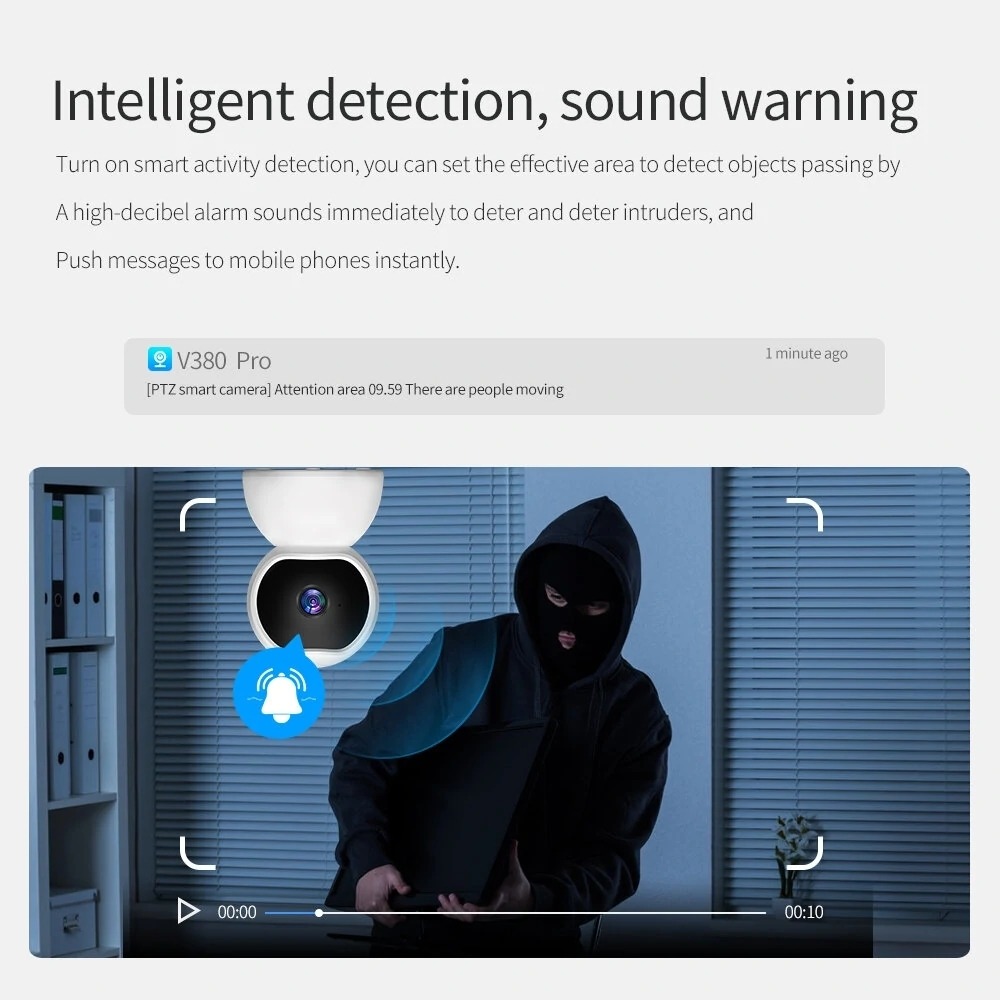 Câmera De Vigilância 1080p Ip Smart Camera Wifi Camcorder - Imagem 8