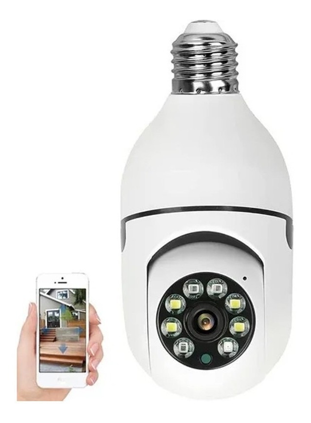 Camera Ip Inteligente Lampada Yoosee Panorâmica Wifi E Espiã