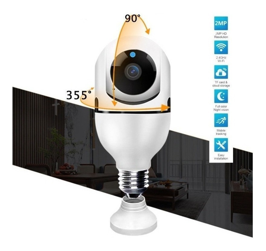 Lazhu Câmera Lampada Espia Câmera Intelbras Câmera Wifi