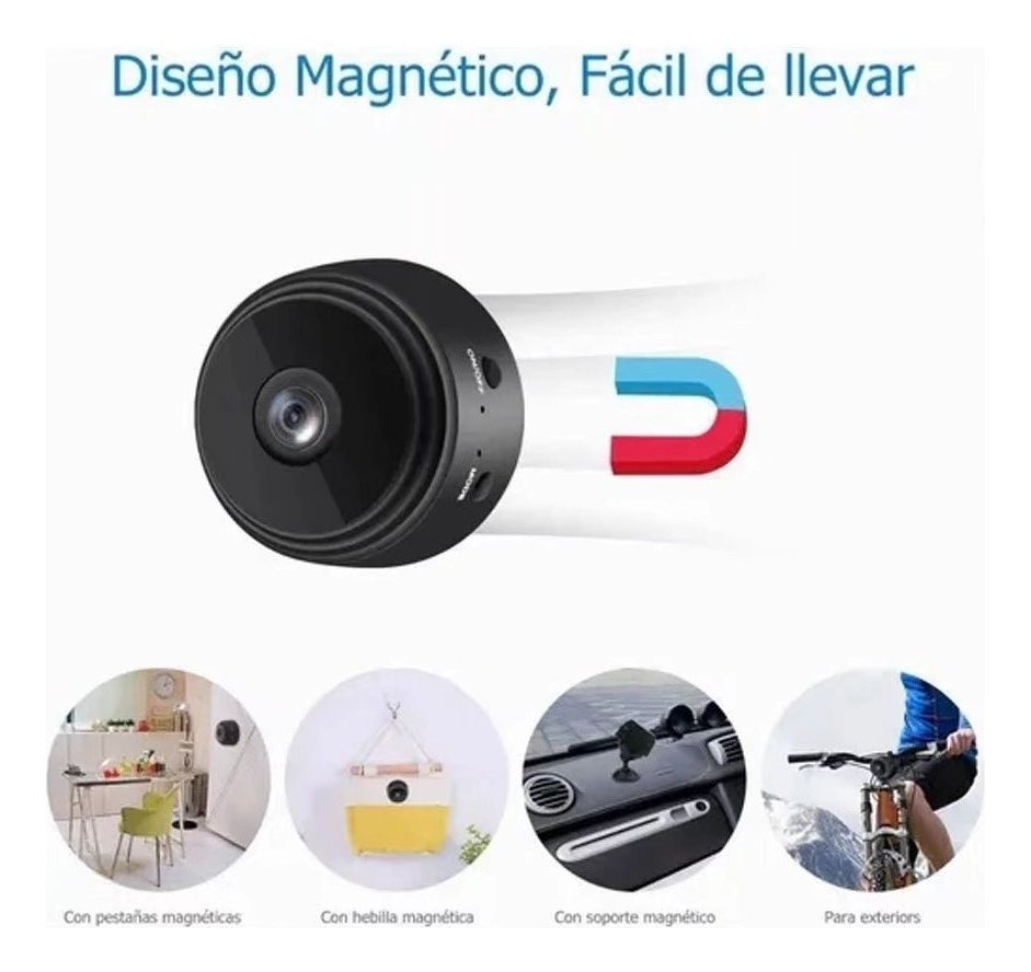 Mini Camera Ip Segurança Espiã Magnética Wifi C/ Bateria - Imagem 5