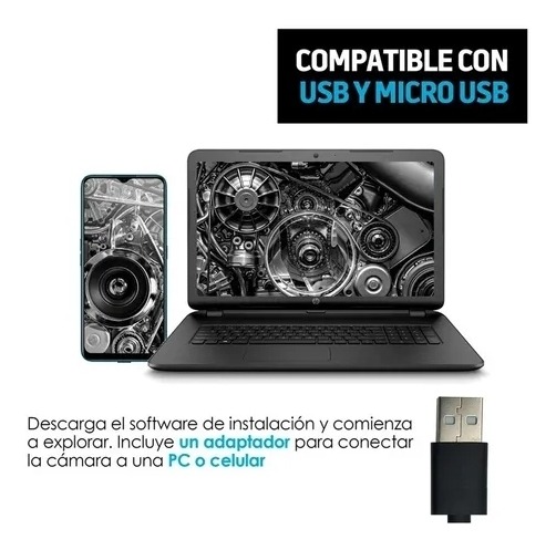 Câmera Endoscópio Usb 1 Metro Led Para Android - Imagem 6