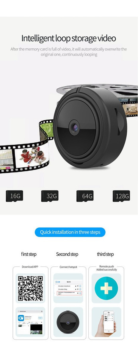 Câmera Electop-mini Wifi Com Visão Noturna, 1080p Ir - Imagem 10