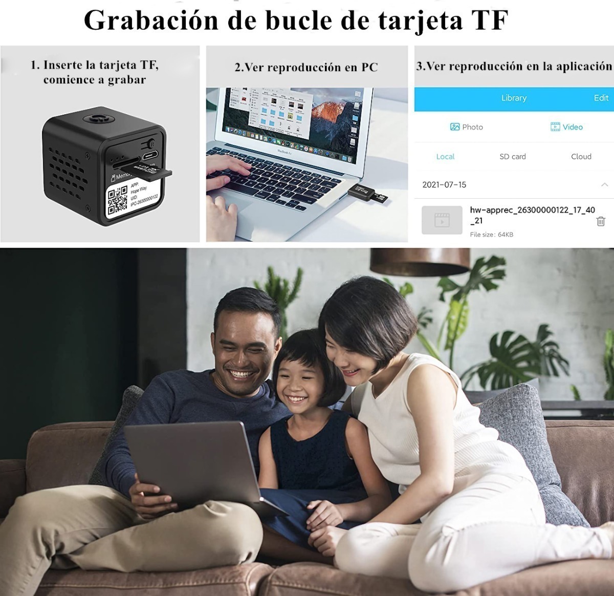 2 Peças De Mini Câmera Espiã Wifi Hd 1080p Com Visão Noturna - Imagem 7