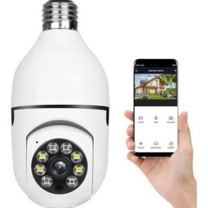 Câmera Ip Lâmpada Espiã 360 Wifi Alarme E Sensor De Presença