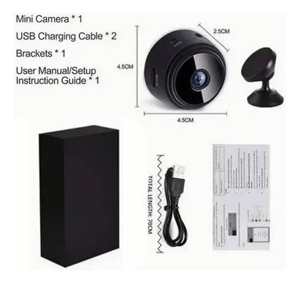 Mini Câmera De Segurança Espiã Wifi Externa - Imagem 7