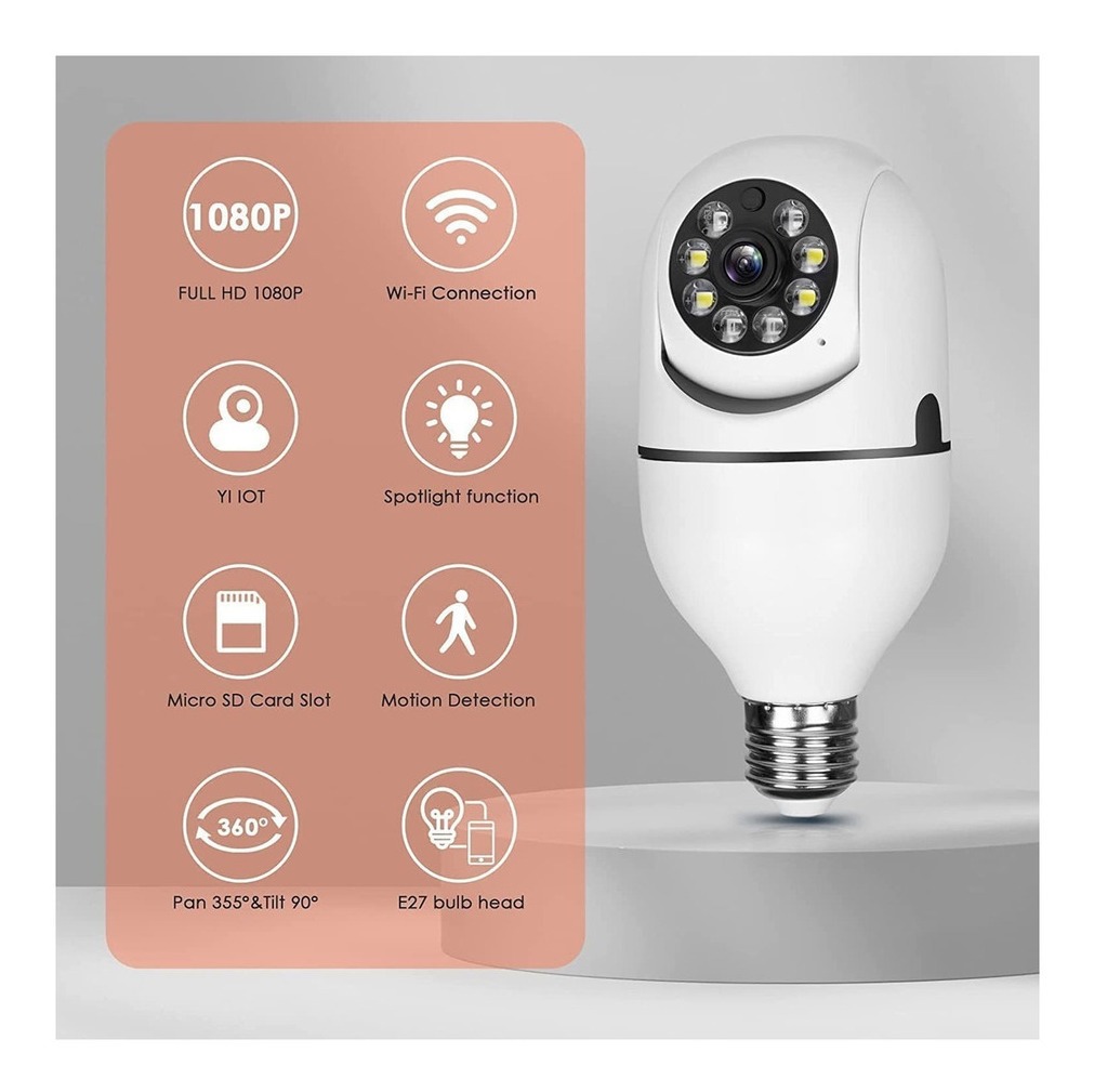 2pcs 5g Wifi Lâmpada Prova D'água Câmera Segurança 1080p - Imagem 6