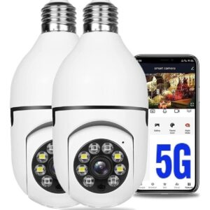 2pcs 5g Wifi Lâmpada Prova D'água Câmera Segurança 1080p