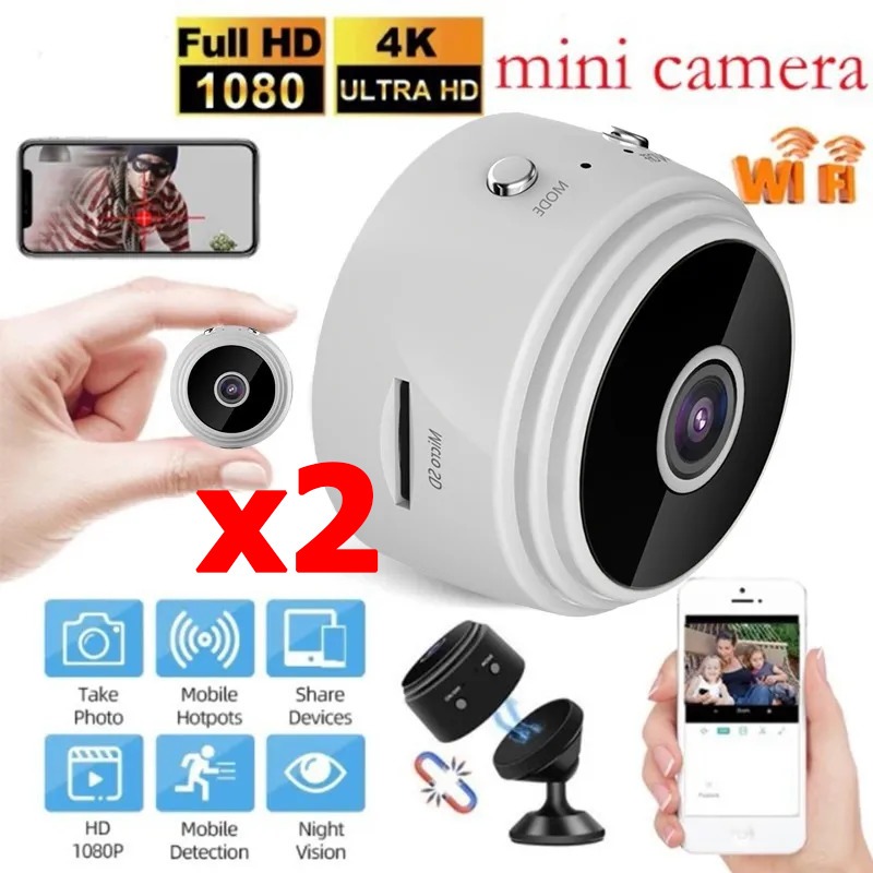 2pcs Hd 1080p Mini Câmera Wi-fi Espiã De Vigilância Wireless - Imagem 11