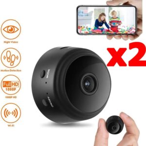 2pcs Hd 1080p Mini Câmera Wi-fi Espiã De Vigilância Wireless