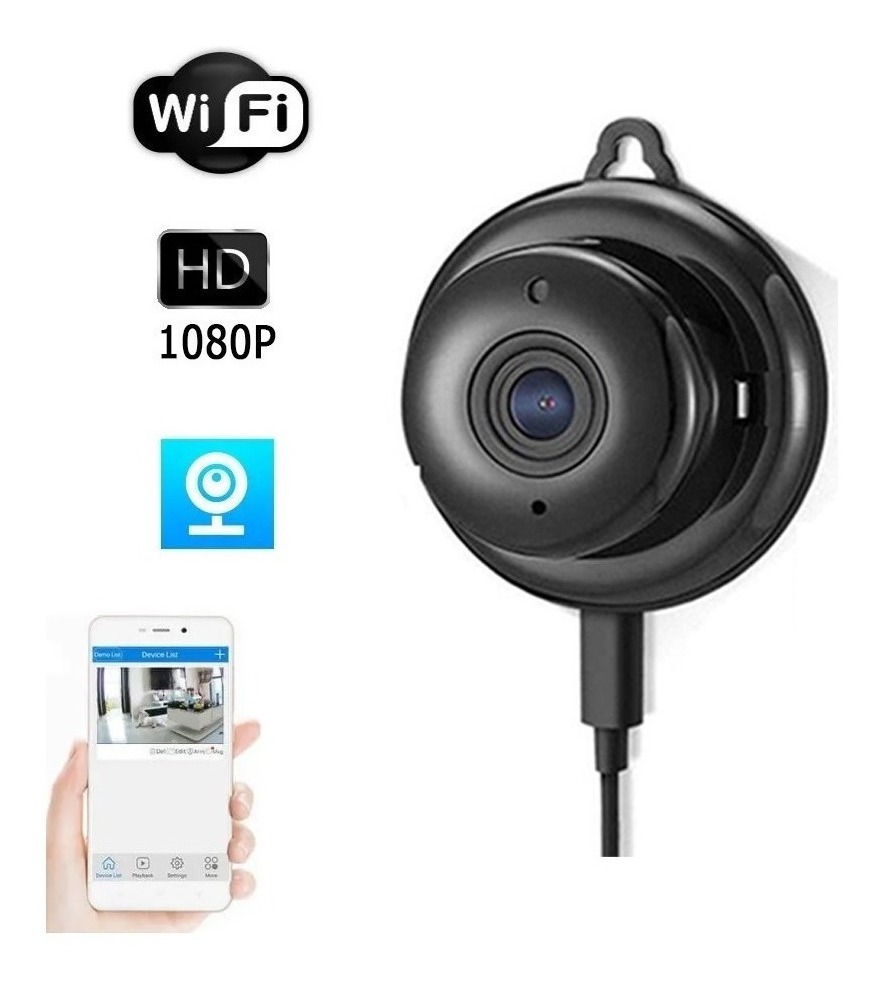 Mini Câmera Ip Wifi Conexão V380 Hd 1080p Infravermelho