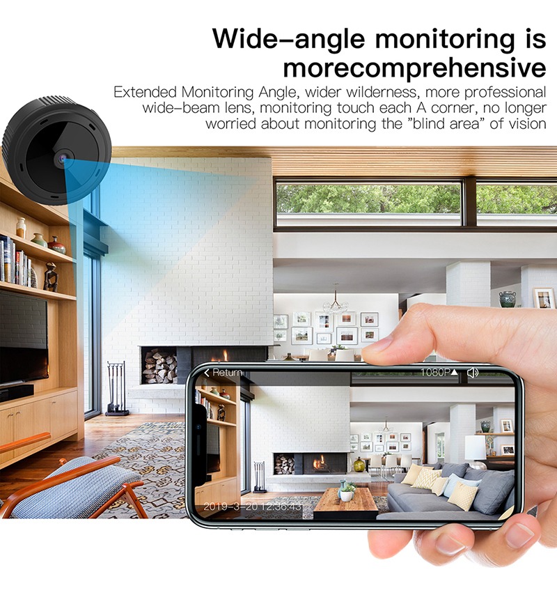 Câmera Ip W10 Mini Wifi Com Sensor 1080p Câmera De Visão Not - Imagem 2