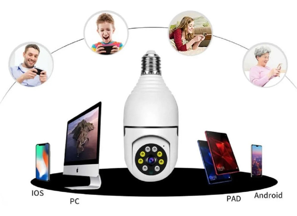 Camera Ip Segurança Lampada Yoosee Panoramica Espia Wifi1080 - Imagem 2