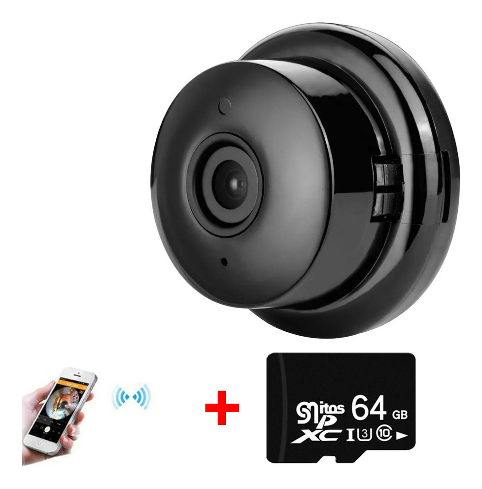 Mini Câmera Espiã Com Infravermelho Wifi Visão Noturna+ca