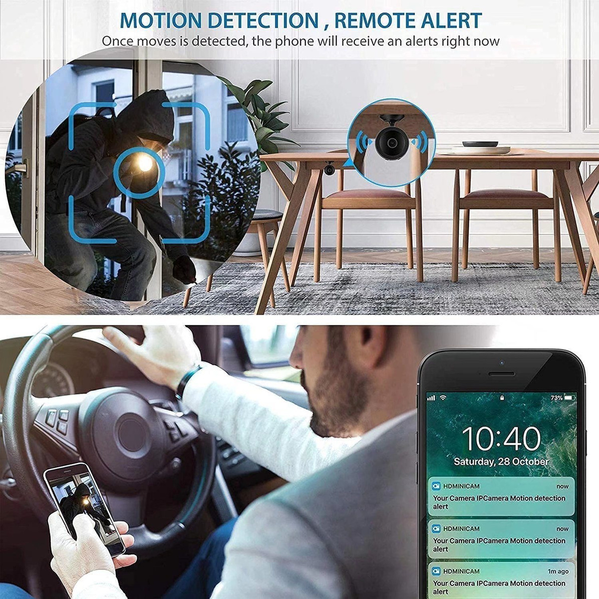 Mini Câmera Espiã Wifi Sem Fio,câmera Vigilância Para Carro - Imagem 7