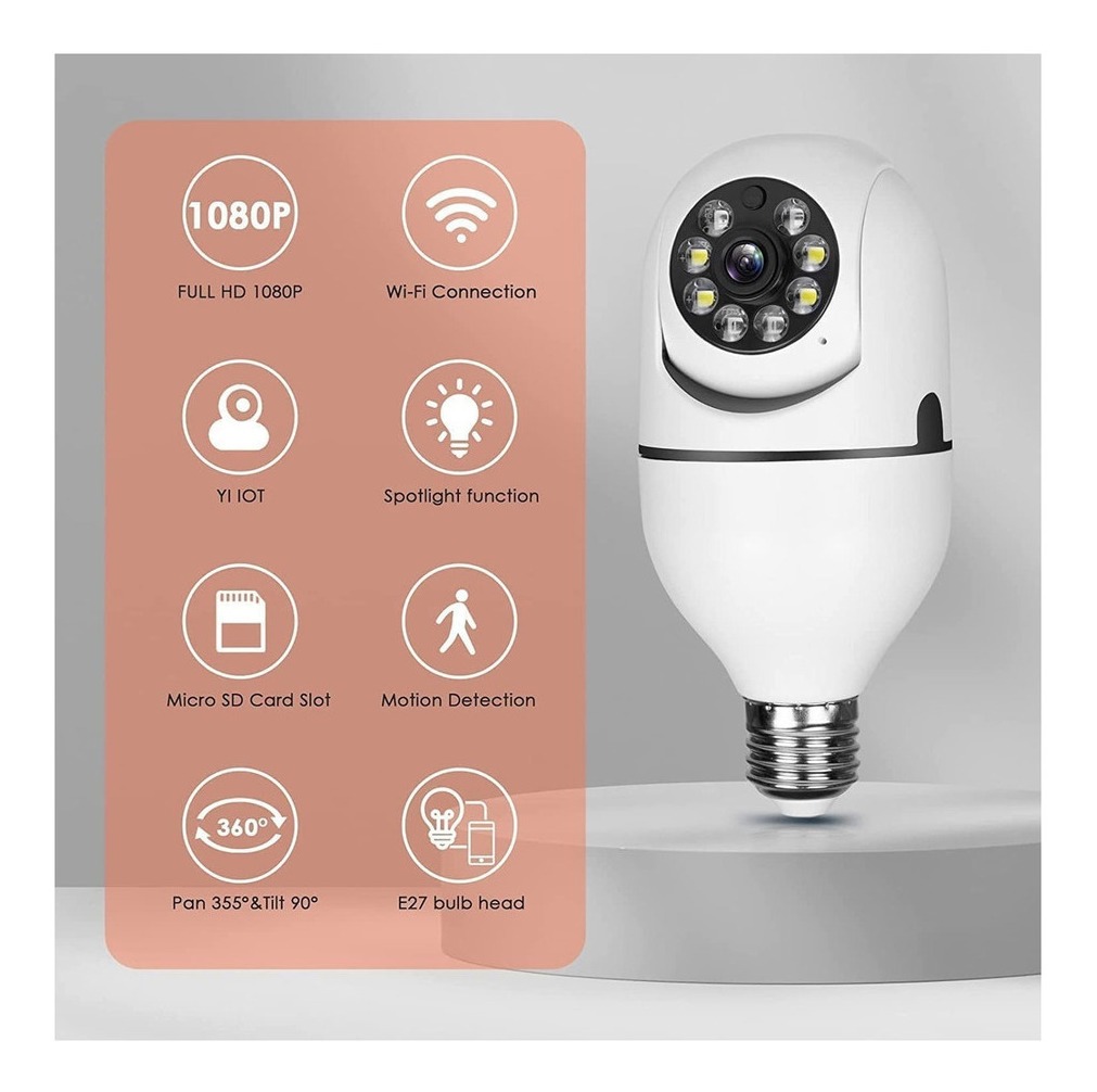 2pcs 5g Wifi Lâmpada Prova D'água Câmera Segurança 1080p - Imagem 6