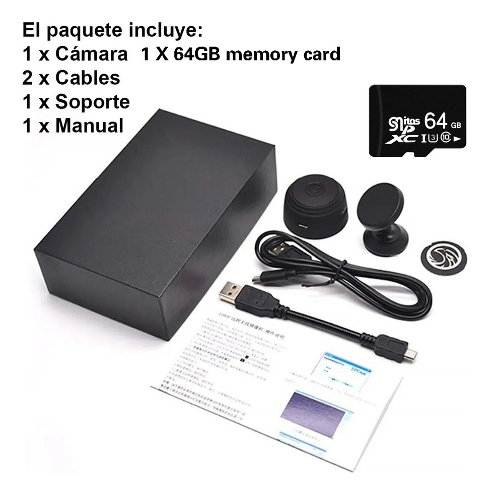Wifi Magnet Câmera Uso Da Bateria Spy+cartão De Memória - Imagem 3