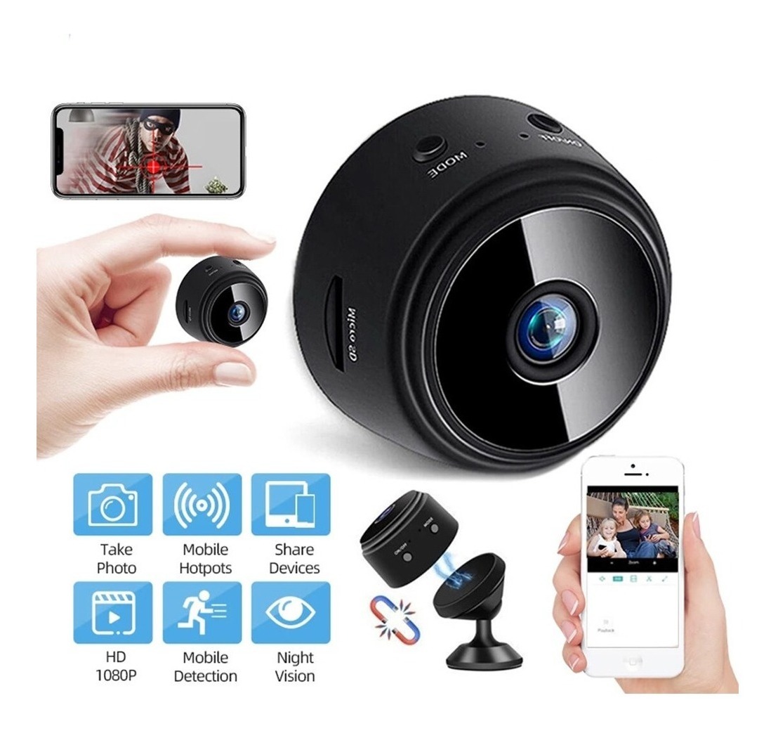 Mini Micro Câmera Monitoramento Espia Segurança Hd Wireless - Imagem 2