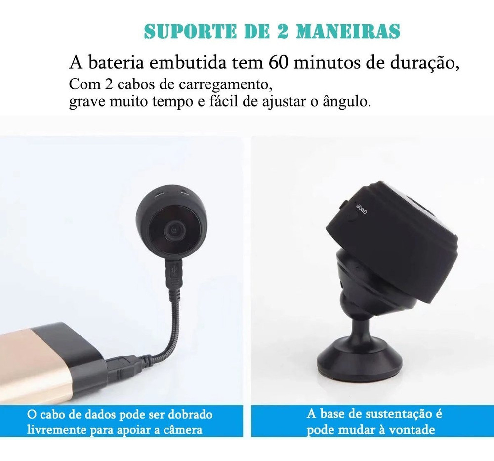 Mini Câmera De Segurança Espiã Wifi Externa - Imagem 4