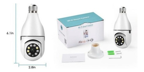 E27 Bulb Surveillance Camera Monitor De Segurança De Visão N - Imagem 6