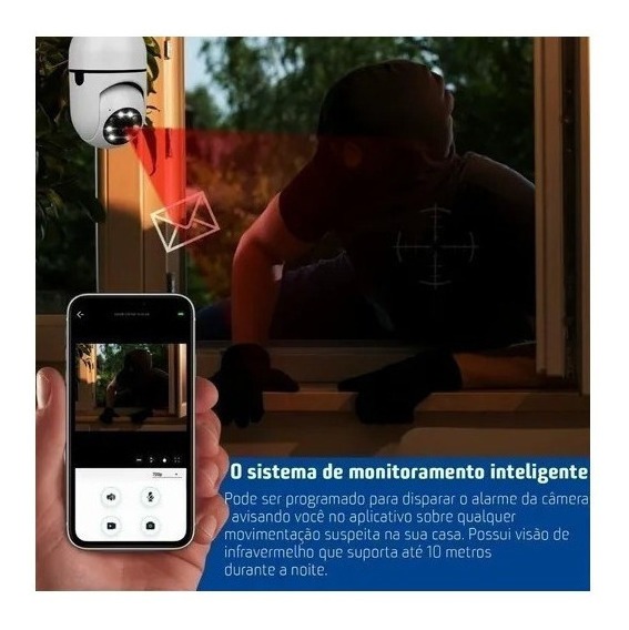 Lazhu Câmera Lampada Espia Câmera Intelbras Câmera Wifi - Imagem 3