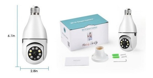 2pcs E27 Bulb Home 1080p Câmera De Vigilância Full Color Cam - Imagem 6