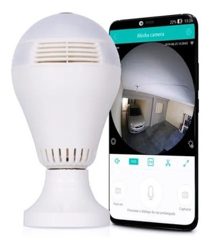 Lâmpada Espiã De Câmera Ip Icsee Icsee 360° Hd Wifi - Imagem 5
